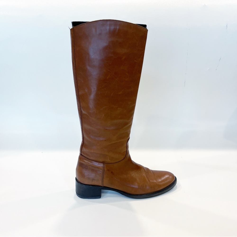 ATTIMO Camel Brown Italian Made Leather Riding Boots Size 40